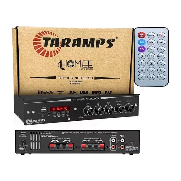 AMPLIFICADOR HOME THS1800 80W 4 CANAIS TARAMPS