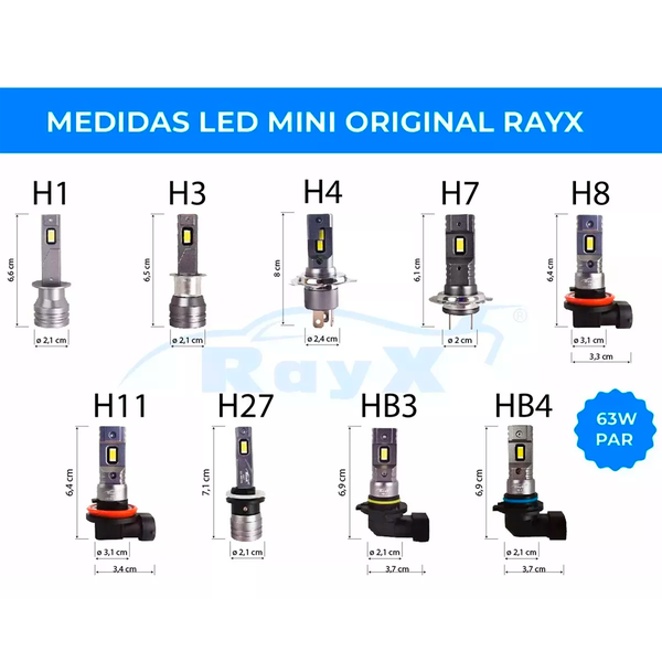 LÂMPADA LED H1 6000K 12.000LUMENS ENCAIXE ORIG RAYX